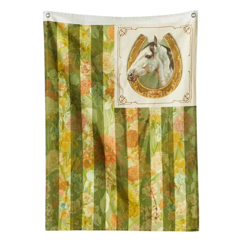 Urban Outfitters Horse Floral Flag Tapestry Cottagecore Western 30x42